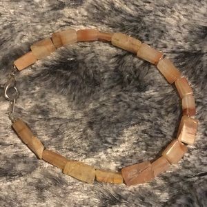 Natural Orange Banded Agate Gemstone Bracelet